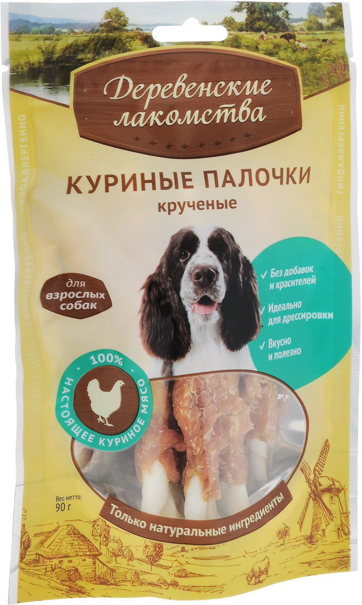Лакомство для взрослых собак Деревенские лакомства Куриные палочки, крученые, 90 г35700 Лакомство для взрослых собак Деревенские лакомства Куриные палочки, крученые, 90 г35700Лакомство для собак Деревенские лакомства Куриные палочки представляет собой жевательные палочки, обильно обернутые аппетитным куриным мясом. Такое вкусное лакомство будет отличным вознаграждением за долгое ожидание вас дома. Состав: куриное мясо, сыромятная говяжья кожа. Пищевая ценность (на 100 г): белки - 71,9 г, жир - 3,1 г, влага - 16,1 г, клетчатка - 0,1 г, зола - 3 г. Энергетическая ценность на 100 г: 315 ккал. Товар сертифицирован.