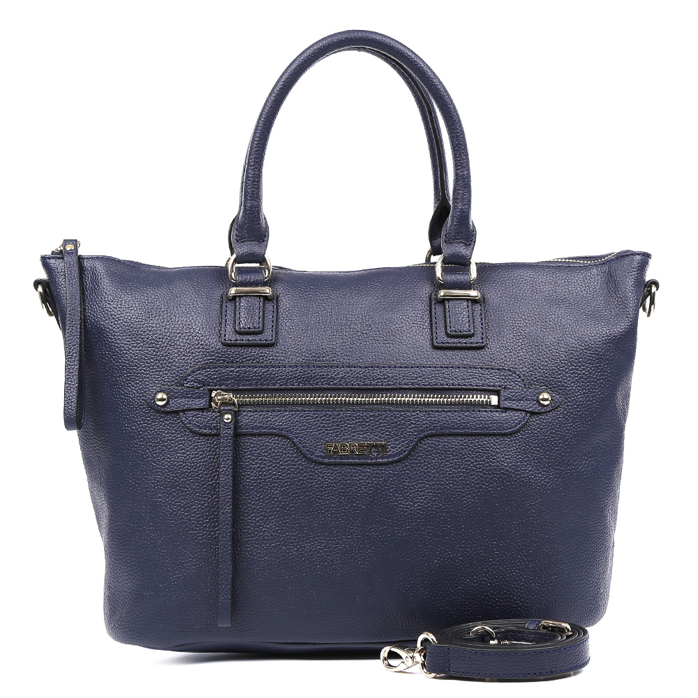 Сумка женская Fabretti, цвет: синий. S1505S1505-blue Сумка женская Fabretti, цвет: синий. S1505S1505-blueЭлегантная сумка от итальянского бренда Fabretti выполнена из натуральной плотной кожи, которая держит форму и имеет мягкую фактуру. Элегантный и насыщенный темно-синий цвет, фурнитура, выполненная под золото и изящные длинные поводки, - такой дизайн дополнит любой современный образ. Сумка имеет одно вместительное отделение, которое разделено карманом на молнии. Внутри аксессуара вы с легкостью расположите свой сотовый телефон и другие женские мелочи с помощью удобных карманов. На передней и тыльной стороне модели дизайнеры разместили вместительные карманы, которые закрываются на стильные молнии с кожаными поводками. Сумка с легкостью вмещает формат A4.