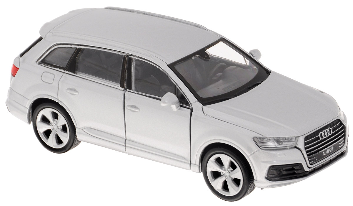 Welly Модель автомобиля Audi Q7 цвет белый43706_белый Welly Модель автомобиля Audi Q7 цвет белый43706_белыйМодель автомобиля Welly Audi Q7 - отличный подарок как ребенку, так и взрослому коллекционеру. Благодаря броской внешности, а также великолепной точности, с которой создатели этой модели масштабом 1:34 передали внешний вид настоящего автомобиля, модель станет подлинным украшением любой коллекции авто. Машина будет долго служить своему владельцу благодаря металлическому корпусу с элементами из пластика. Передние дверцы машины открываются, шины обеспечивают отличное сцепление с любой поверхностью пола. Машинка оснащена инерционным механизмом: достаточно немного отвести машинку назад, и затем отпустить, и она быстро поедет вперед. Модель автомобиля Welly Audi Q7 обязательно понравится вашему ребенку и станет достойным экспонатом любой коллекции.