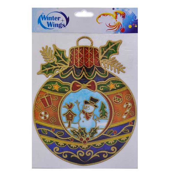 Наклейка-панно декоративная Winter Wings Шар, 20 х 26 см. N09218N09218 Наклейка-панно декоративная Winter Wings Шар, 20 х 26 см. N09218N09218Наклейка панно ШАР, прозрачная цветная с блестящей крошкой, 20х26 см , ПВХ|2
