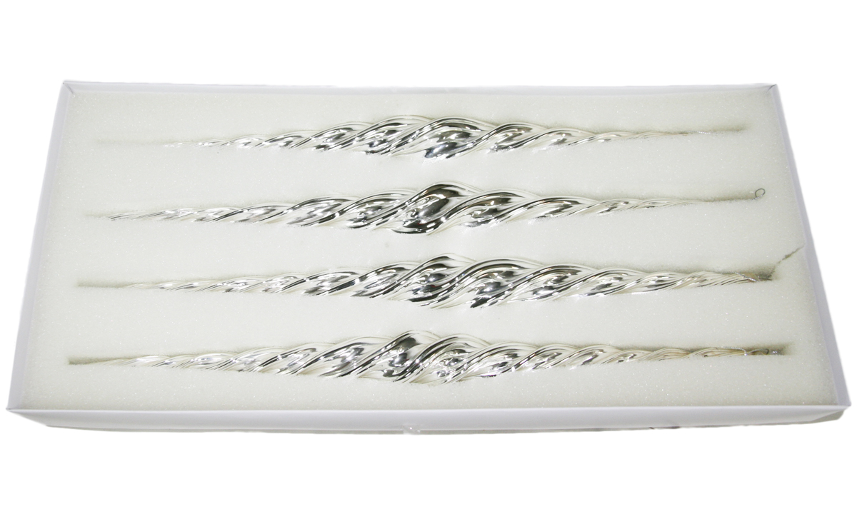 Подвесы декоративные Lovemark Сосульки, цвет: серебряный, 4 шт, 35 см4475 Подвесы декоративные Lovemark Сосульки, цвет: серебряный, 4 шт, 35 см4475Подвесы СОСУЛЬКИ 35см (набор 4шт.), цвет серебро (стекло) Lovemark