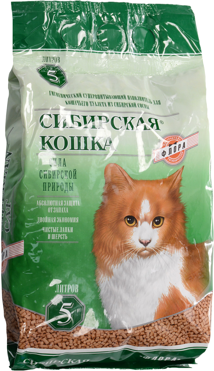 Наполнитель для кошачьих туалетов Сибирская кошка Флора, для кошек, древесный, 5 л0381 Наполнитель для кошачьих туалетов Сибирская кошка Флора, для кошек, древесный, 5 л0381Наполнитель для кошачьих туалетов Сибирская кошка Флора - экологически чистый супервпитывающий наполнитель. Производится из древесины хвойных пород, без каких либо добавок. Его действие основано на природных свойствах хвойных деревьев, поглощать влагу, запахи. Впитываемость составляет 260-320%), что в 3 раза превосходит показатели обычных наполнителей. Специально подобранный размер гранул (6 мм) позволяет более чем в 2 раза увеличить скорость впитывания влаги и запахов, а также в 1,5 раза уменьшить расход наполнителя по сравнению с другими древесными наполнителями. Наполнитель обладает естественным природным запахом хвои и не содержит искусственных ароматизаторов. Состав: стружка сибирской сосны. Размеры гранулы: 6 мм. Товар сертифицирован.