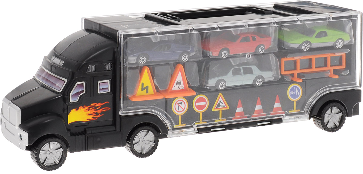 Boley Игровой набор Автовоз с машинками31248A Boley Игровой набор Автовоз с машинками31248AИгровой набор Boley Автовоз с машинками включает в себя большой автовоз, 4 машинки, 2 дорожных знака и ограждение. Кузов автовоза представляет собой двусторонний чемоданчик с пластиковыми крышками и ручкой для переноски. В кузове-чемоданчике очень удобно хранить машинки, а также дополнительные аксессуары для игр. Кузов вмещает до 12 машинок. Автовоз выполнен из пластика, корпуса машинок - из металла с пластиковыми элементами. Колеса автовоза и машинок свободно вращаются. Сделайте вашему ребенку такой замечательный подарок!
