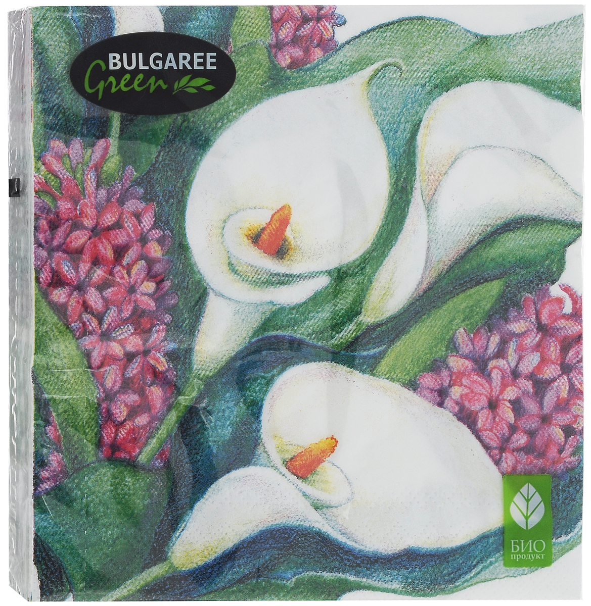 Салфетки бумажные Bulgaree Green Каллы, двухслойные, 24 х 24 см, 50 шт1000210_Каллы Салфетки бумажные Bulgaree Green Каллы, двухслойные, 24 х 24 см, 50 шт1000210_КаллыДекоративные двухслойные салфетки Bulgaree Green Каллы выполнены из 100% целлюлозы европейского качества и оформлены ярким рисунком. Изделия станут отличным дополнением любого праздничного стола. Они отличаются необычной мягкостью, прочностью и оригинальностью. Размер салфеток в развернутом виде: 24 х 24 см.