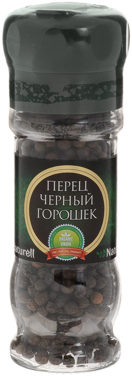 Naturell перец черный горошек в мельнице, 50 г6012 Naturell перец черный горошек в мельнице, 50 г6012Перец черный горошек в мельнице Naturell. Мельница многоразового использования. Вес - 50 грамм.