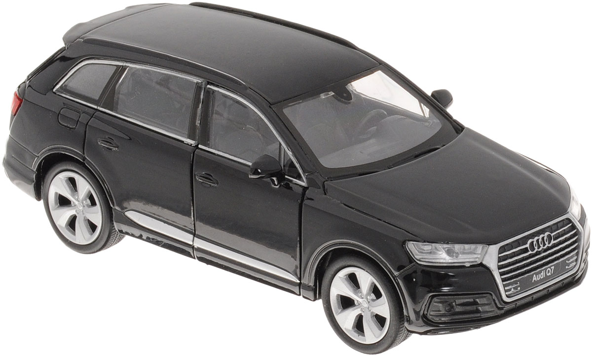Welly Модель автомобиля Audi Q7 цвет черный43706 Welly Модель автомобиля Audi Q7 цвет черный43706Модель автомобиля Welly Audi Q7 - отличный подарок как ребенку, так и взрослому коллекционеру. Благодаря броской внешности, а также великолепной точности, с которой создатели этой модели масштабом 1:34 передали внешний вид настоящего автомобиля, модель станет подлинным украшением любой коллекции авто. Машина будет долго служить своему владельцу благодаря металлическому корпусу с элементами из пластика. Передние дверцы машины открываются, шины обеспечивают отличное сцепление с любой поверхностью пола. Машинка оснащена инерционным механизмом. Модель автомобиля Welly Audi Q7 обязательно понравится вашему ребенку и станет достойным экспонатом любой коллекции.