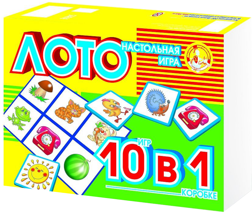 Десятое королевство Обучающая игра 10 в 101740 Десятое королевство Обучающая игра 10 в 101740Классическое детское лото для самых маленьких с подробным описанием десяти вариантов того, как в него играть (смотрите обратную сторону коробки). Фишки в данном наборе крупные, толстые, с «подкладкой» из вспененного полимера, кстати, совершенно безопасного материала.