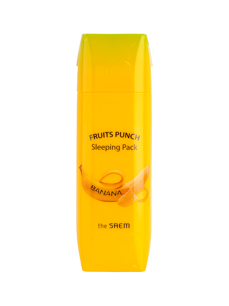 The Saem Маска ночная банановый пунш Fruits Punch Banana Sleeping Pack, 100 млСМ2121 The Saem Маска ночная банановый пунш Fruits Punch Banana Sleeping Pack, 100 млСМ2121Банановая ночная маска для лица. Укрепляющая и питательная формула с мощной дозой экстракта банана содержит смесь компонентов (бетаин, гиалуроновая кислота, масла, медовая вытяжка и др.), необходимых для правильной жизнедеятельности клеток дряблой кожи. Сокращает морщины, улучшает ее микрорельеф, сохраняет эластичность, предотвращает увядание, придавая во время сна стабильность клеточным мембранам. После великолепного «фруктового пунша» Ваша кожа становится более упругой, молодой и красивой. Объем: 100мл