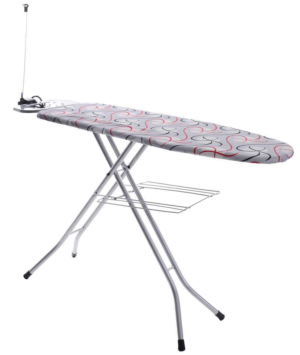 Доска гладильная Hausmann Classic Mono, цвет: серый, красный, белый, 120 x 38 cмHM-2122_серый, красный, черный, белый Доска гладильная Hausmann Classic Mono, цвет: серый, красный, белый, 120 x 38 cмHM-2122_серый, красный, черный, белыйГладильная Hausmann Classic Mono выполнена из высококачественного металла. Рабочая поверхность оснащена отверстиями для пара и обтянута чехлом из хлопка. Чехол обладает антипригарным эффектом и способствует более качественному проглаживанию. Доска оснащена встроенным электроподключением и удлинителем длиной 1,4 м. Большая поверхность позволит вам без труда гладить не только рубашки, мужские брюки, но и постельное белье. Доска оснащена подставкой для утюга из крашеного листового металла. Снизу имеется металлическая полка. Ножки снабжены накладками, которые предотвращают скольжение, что создает удобные условия для глажки, а также препятствуют образованию царапин на полу. Гладильная доска легко складывается и не занимает много места в сложенном состоянии, что делает ее удобной для хранения. Гладильная доска Hausmann Classic Mono сочетает в себе качество, удобство и практичность. Она станет необходимым атрибутом для любой хозяйки. Размер рабочей...