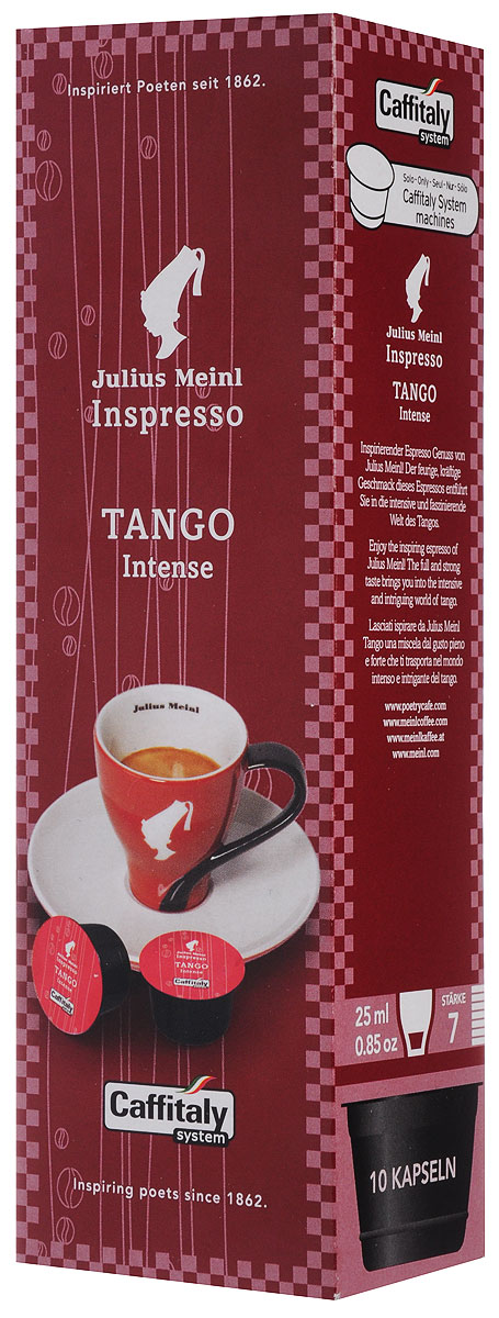 Julius Meinl Танго капсульный кофе, 10 шт82512 Julius Meinl Танго капсульный кофе, 10 шт82512Julius Meinl Танго состоит из сортов арабика из Южной и Центральной Америки, а также сортов азиатской робусты. Насыщенный аромат, напоминающий о темном шоколаде, погрузит вас в интригующий мир танго.