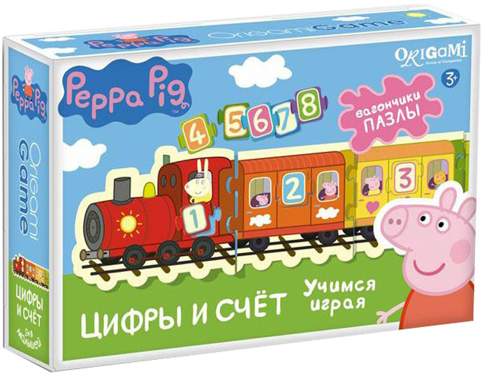 Оригами Обучающая игра Цифры и счет01563 Оригами Обучающая игра Цифры и счет01563Обучающий набор «Цифры и Счет» поможет вашему ребенку в игровой форме запомнить значения цифр. Соединяйте цветные вагончики между собой соблюдая порядок цифр от 1 до 10. Все элементы снабжены пазловыми замками, которые помогут правильно собрать паровозик.
