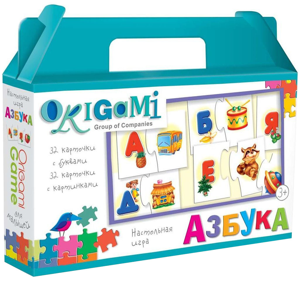 Оригами Обучающая игра Азбука 0069000690 Оригами Обучающая игра Азбука 0069000690Настольная игра - хорошая возможность весело и азартно провести время с друзьями и родными. Герои популярных мультфильмов помогут справиться с любой задачей на игровом поле. Игра создана по принципу простой ходилки. Состав игры: игровое поле, карточки, фишки, кубик.