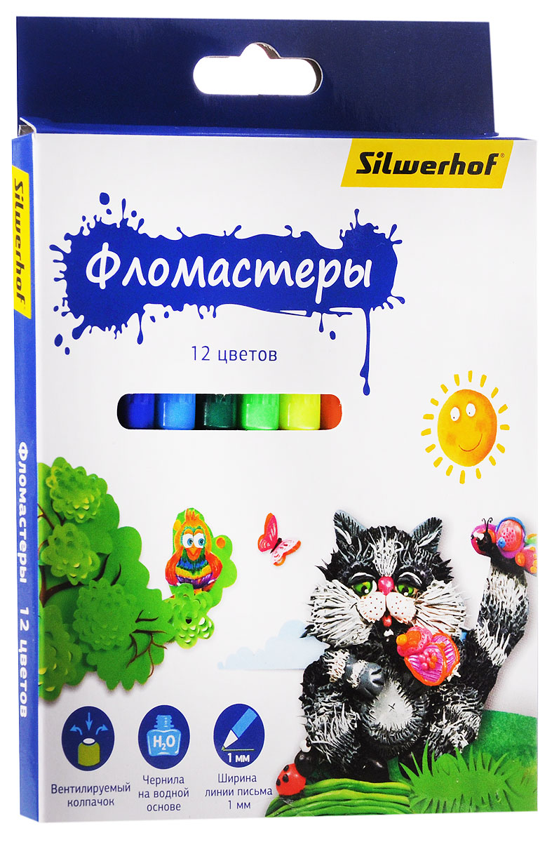 Silwerhof Фломастеры Пластилиновая коллекция 12 цветов867199-12 Silwerhof Фломастеры Пластилиновая коллекция 12 цветов867199-12Набор Silwerhof Пластилиновая коллекция - это 12 фломастеров ярких насыщенных цветов в разноцветных пластиковых корпусах (цвет корпуса соответствует цвету чернил). Каждый фломастер оснащен плотным вентилируемым колпачком, защищающим чернила от испарения. Чернила изготовлены на водной основе. Легко отстирываются и смываются с рук. Фломастеры Silwerhof - идеальный инструмент для самовыражения и развития маленького художника!