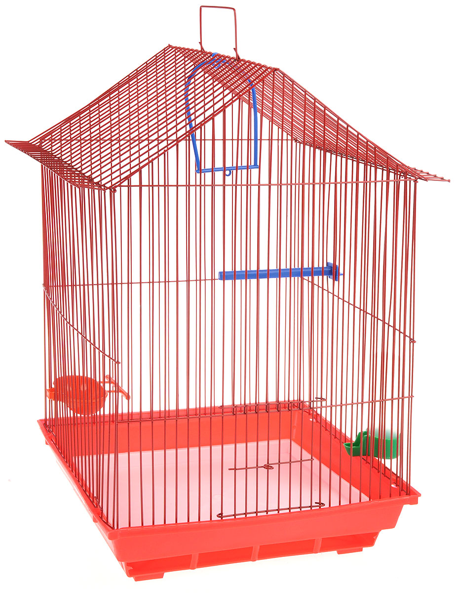 Клетка для птиц ЗооМарк, цвет: красный поддон, красная решетка, 34 x 28 х 54 см430КК Клетка для птиц ЗооМарк, цвет: красный поддон, красная решетка, 34 x 28 х 54 см430КККлетка ЗооМарк, выполненная из полипропилена и металла с эмалированным покрытием, предназначена для мелких птиц. Изделие состоит из большого поддона и решетки. Клетка снабжена металлической дверцей. Клетка удобна в использовании и легко чистится. Она оснащена кольцом для птицы, поилкой, кормушкой и подвижной ручкой для удобной переноски.