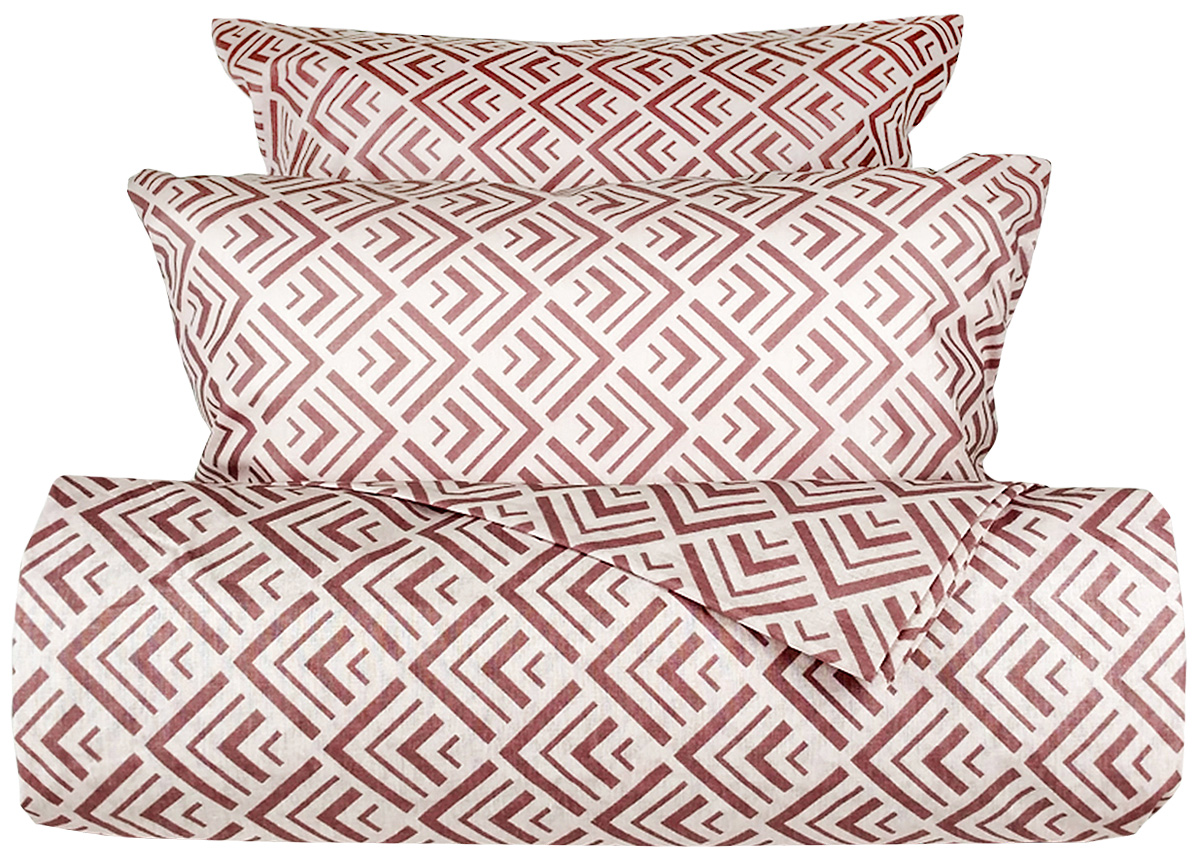 Комплект белья Seta "Angolo", 2-спальный, наволочки 50x70, цвет: бордовый