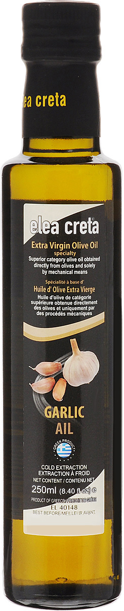 Elea Creta масло оливковое Extra Virgin с чесноком, 250 мл81.0024,1 Elea Creta масло оливковое Extra Virgin с чесноком, 250 мл81.0024,1Оливковое нерафинированное масло Elea Creta Extra Virgin холодного отжима с чесноком. Отлично сочетается с блюдами из овощей и бобовых, пастой, рыбой, приготовленной на гриле, жареным красным мясом. Не содержит холестерин.