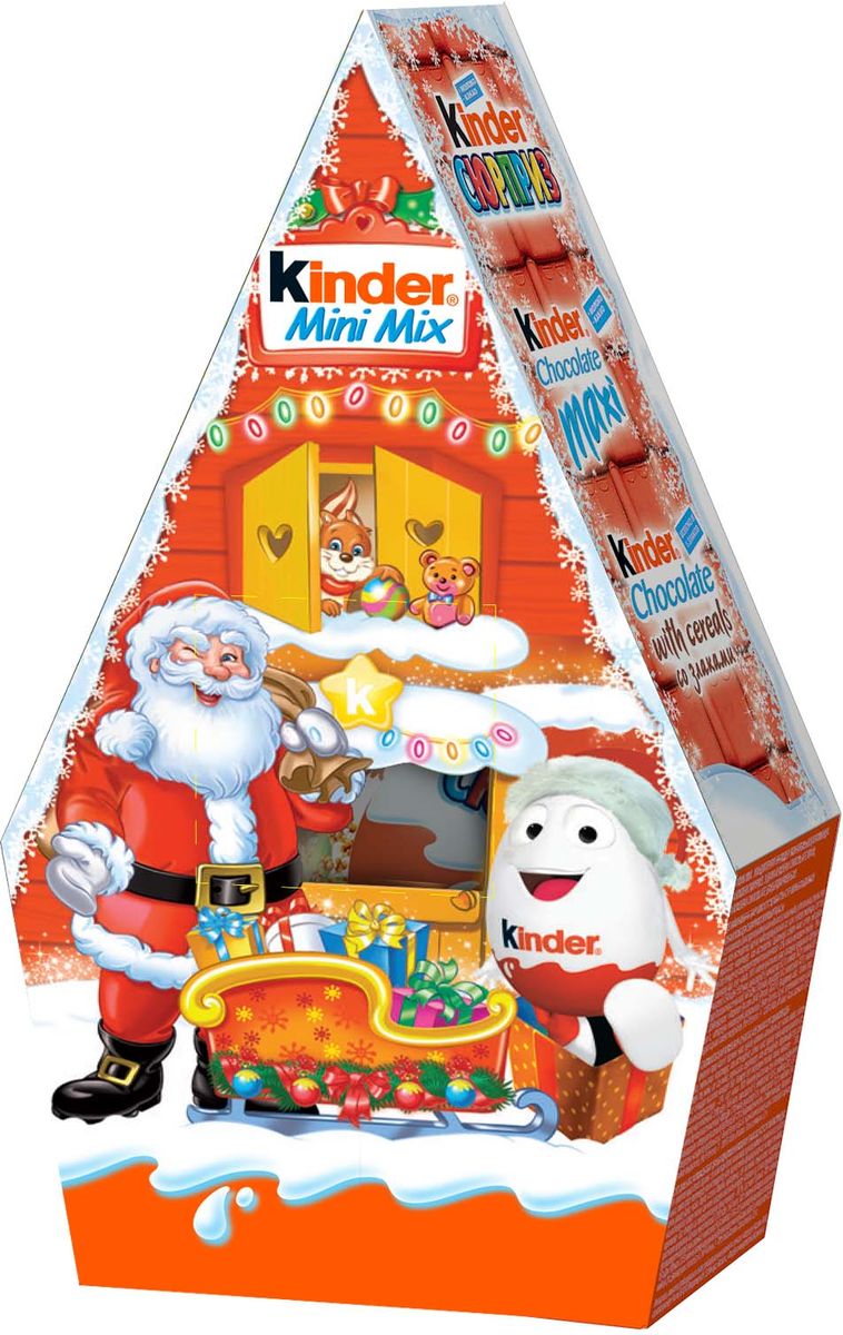 Kinder Mini Mix набор: Kinder Surprise, Kinder Chocolate со злаками, Kinder Chocolate Maxi, 106 г77119356/77098339/77088673 Kinder Mini Mix набор: Kinder Surprise, Kinder Chocolate со злаками, Kinder Chocolate Maxi, 106 г77119356/77098339/77088673Встречайте Новый Год вместе с Kinder! В этом году Kinder приготовил для вас множество новогодних подарков!