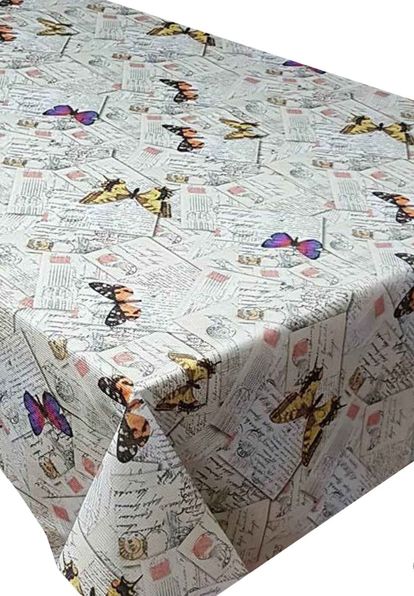 Скатерть Ambesonne "Бабочки на письмах", прямоугольная, 110 x 150 см