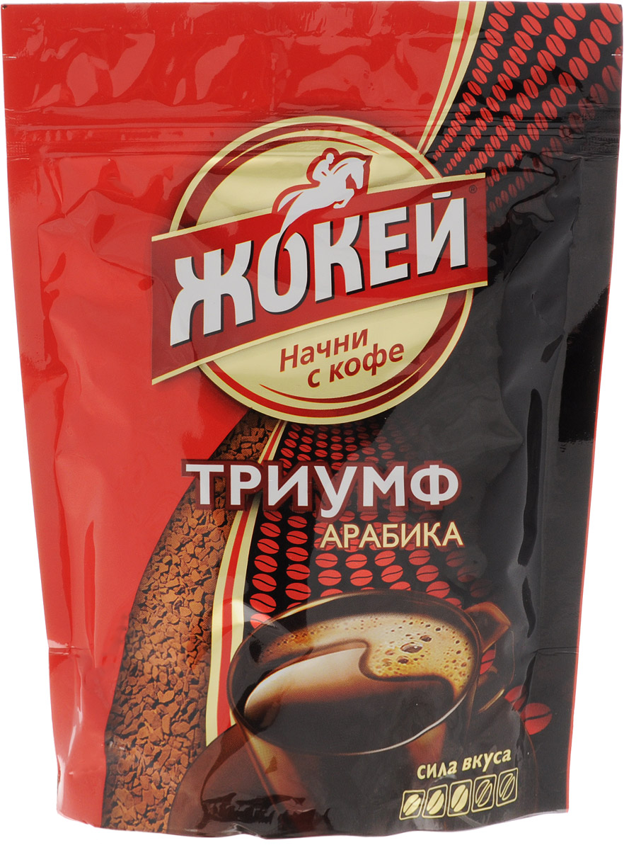 Жокей Триумф кофе растворимый, 450 г (м/у)0917-08 Жокей Триумф кофе растворимый, 450 г (м/у)0917-08Растворимый кофе Жокей Триумф обладает мягким, нежным вкусом с тонким, благородным ароматом. Уважаемые клиенты! Обращаем ваше внимание на то, что упаковка может иметь несколько видов дизайна. Поставка осуществляется в зависимости от наличия на складе.
