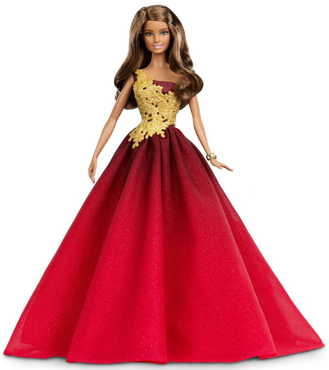 Barbie Кукла Праздничная цвет платья красныйDRD25 Barbie Кукла Праздничная цвет платья красныйDRD25Кукла Barbie Праздничная станет отличным подарком для вашей малышки. Куколка с длинными волосами одета в пластиковый блестящий топ и длинное красное платье с блестками. Стильный образ куклы дополнен золотистым браслетом. В этом наряде Барби стала настоящим воплощением гламура, сияние которого озарит все праздничные дни. Особый дизайн упаковки (снежный шар) сделает эту куклу идеальным подарком. Куклы, пожалуй, самые популярные игрушки в мире. Девочки обожают играть с ними, отправляясь в сказочную страну грез. Ваша малышка с удовольствием будет играть с куколкой, придумывая различные истории и устраивая модные показы.