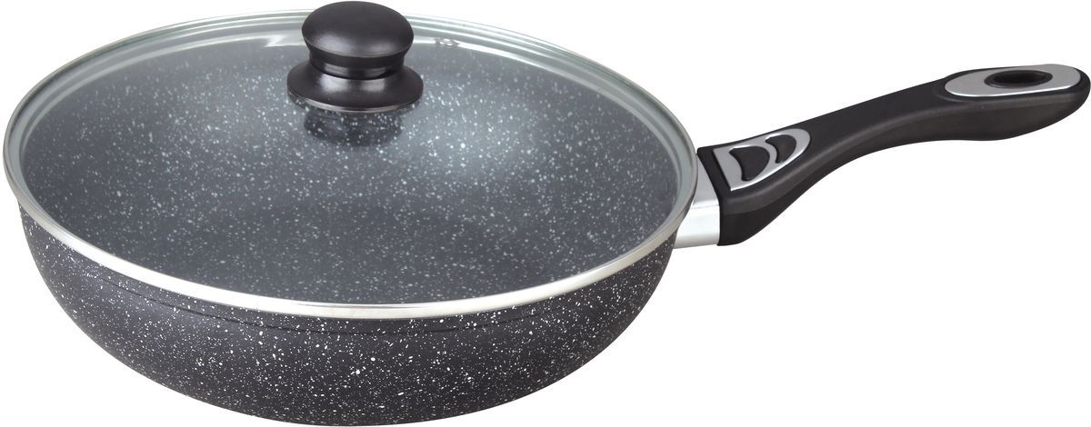 Сковорода Bekker с крышкой, с антипригарным покрытием. Диаметр 28 см. BK-3798BK-3798 Сковорода Bekker с крышкой, с антипригарным покрытием. Диаметр 28 см. BK-3798BK-3798Сковорода Bekker изготовлена из алюминия с внутренним антипригарным покрытием. Благодаря этому пища не пригорает и не прилипает к стенкам. Готовить можно с минимальным количеством масла и жиров. Гладкая поверхность обеспечивает легкость ухода за посудой. Внешнее покрытие - цветной жаростойкий лак. Изделие оснащено удобной пластиковой ручкой, которая не нагревается в процессе готовки. Крышка, изготовленная из термостойкого стекла, оснащена ручкой и пароотводом. Такая крышка позволяет следить за процессом приготовления пищи без потери тепла. Она плотно прилегает к краю посуды, сохраняя аромат блюд. Высота стенки: 8 см.