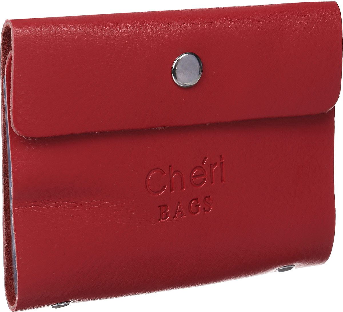 Визитница женская Cheribags, цвет: брусничный. V-0488-33V-0488-33 Визитница женская Cheribags, цвет: брусничный. V-0488-33V-0488-33Визитница Cheribags выполнена из натуральной кожи зернистой текстуры и оформлена тисненой надписью с названием бренда. Внутри расположен блок с 26 файлами для визитных и дисконтных карт. Изделие застегивается хлястиком на кнопку.