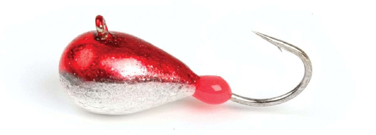 Мормышка вольфрамовая "Finnex", капля с ушком, цвет: бордовый, белый, 0,50 г, 5 шт