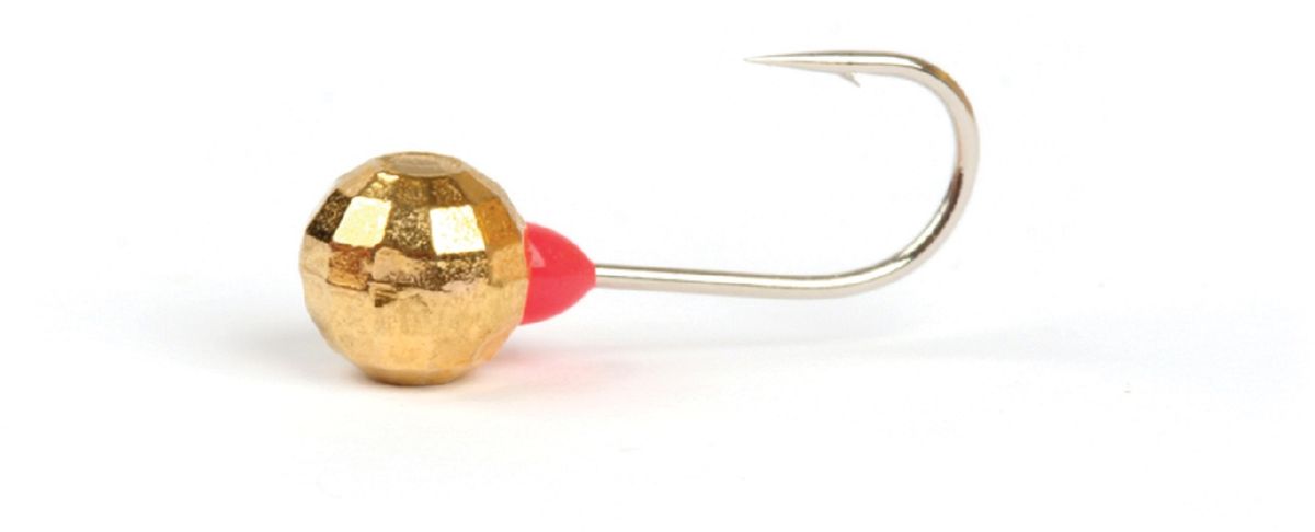 Мормышка вольфрамовая "Finnex", граненный шар с отверстием, цвет: золото, 0,90 г, 5 шт
