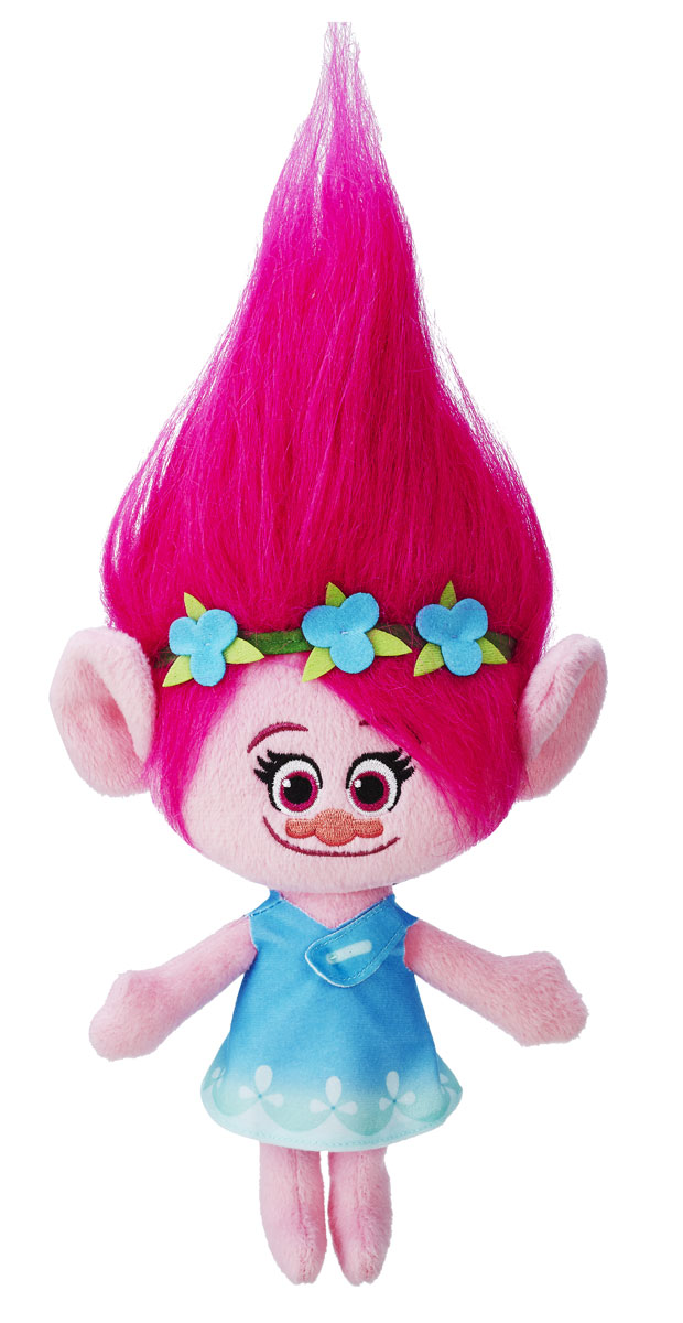 Trolls Мягкая игрушка Поппи 30 смB6566EU4_B7614 Trolls Мягкая игрушка Поппи 30 смB6566EU4_B7614Тролли - это мультипликационный фильм, который рассказывает о приключениях веселых скандинавских сказочных героев - троллей. У вас есть возможность порадовать своего ребенка новой мягкой игрушкой Trolls Поппи. Поппи - дочь короля троллей. Она очень любит петь, танцевать и обниматься. Поппи - игрушка, которая станет подружкой для любой девочки. У Поппи пышные красивые волосы. Их можно украшать специальными аксессуарами и расчесывать. На Поппи надето небесно-голубое платьице. Игрушка имеет небольшой размер - всего 30 см, благодаря чему легко поместится в дорожную сумочку или рюкзачок маленькой леди. Это позволяет играть с ней не только дома, но и на прогулке с друзьями.