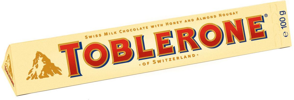 Toblerone шоколад молочный с медово-миндальной нугой, 100 г754260, 4010973 Toblerone шоколад молочный с медово-миндальной нугой, 100 г754260, 4010973Знаменитый швейцарский шоколад Тоблерон треугольной формы. Шоколад Toblerone известен во всем мире благодаря запатентованной треугольной форме, неизменному швейцарскому качеству и характерному сочетанию настоящего молочного швейцарского шоколада, меда и миндальной нуги. Впервые шоколад под торговой маркой Toblerone начал продаваться в Швейцарии в 1908 году и очень скоро стал символом этой удивительной страны.