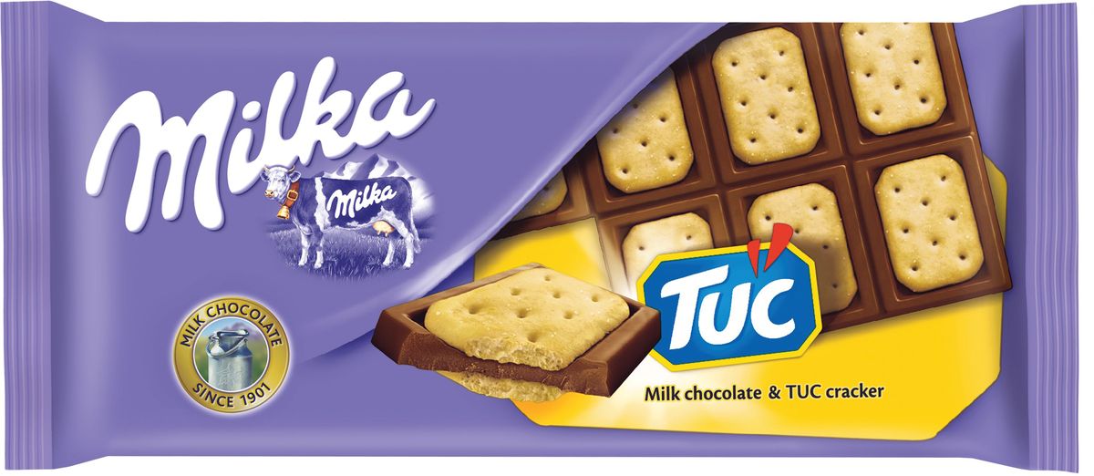 Milka шоколад молочный с соленым крекером Tuc, 87 г4013262 Milka шоколад молочный с соленым крекером Tuc, 87 г4013262Молочный шоколад Milka с добавлением целых плиток соленого крекера TUC придется по вкусу всем, кто любит сочетать контрастные вкусы. Нежный, тающий во рту шоколад Милка и хрустящая текстура соленого крекера. Удивите себя и своих близких необычным вкусом.