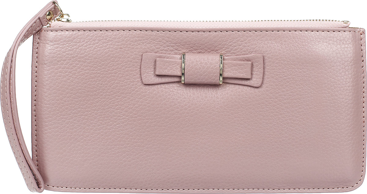 Кошелек женский Cheribags, цвет: пепельно-розовый. 04K-885-2904K-885-29 Кошелек женский Cheribags, цвет: пепельно-розовый. 04K-885-2904K-885-29Кошелек Cheribags выполнен из натуральной кожи зернистой текстуры и оформлен декоративной нашивкой в виде бантика. Внутри расположено три отделения для купюр и шесть открытых накладных карманов для визитных и дисконтных карт. Разделитель для купюр оснащен сетчатым окошком. Изделие закрывается с помощью застежки-молнии. Кошелек дополнен ручкой-петлей для переноски изделия на запястье.