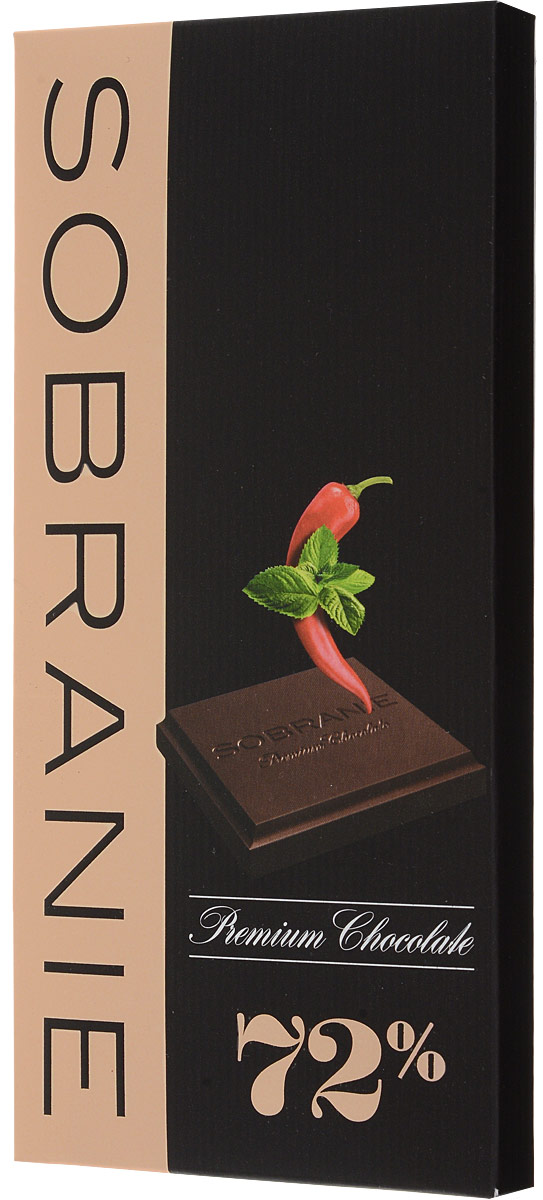 Sobranie горький шоколад с кайенским перцем и мятой, 90 г14.0737 Sobranie горький шоколад с кайенским перцем и мятой, 90 г14.0737Sobranie — особый шоколад, в котором соединяются верность российским кондитерским традициям, бескомпромиссность качества и изысканность вкуса. Созданный по бережно хранимому рецепту прошлого века, шоколад Sobranie изготавливается исключительно из отборных какао-бобов с Берега Слоновой Кости.
