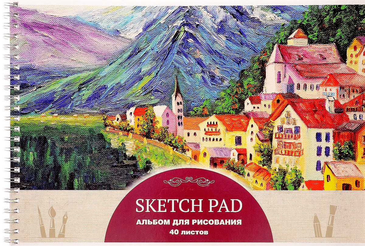 ArtSpace Альбом для рисования Живопись Sketch Pad 40 листовА40спТЛ_9191 ArtSpace Альбом для рисования Живопись Sketch Pad 40 листовА40спТЛ_9191Альбом для рисования ArtSpace Живопись. Sketch Pad с изображением городского пейзажа непременно порадует маленького художника и вдохновит его на творчество. Высокое качество бумаги позволяет карандашам, фломастерам и краскам ровно ложиться на поверхность и не растекаться по листу. Способ крепления - металлический гребень. В альбоме 40 листов. Во время рисования совершенствуется ассоциативное, аналитическое и творческое мышления. Занимаясь изобразительным творчеством, ребенок тренирует мелкую моторику рук, становится более усидчивым и спокойным и, конечно, приобщается к общечеловеческой культуре.