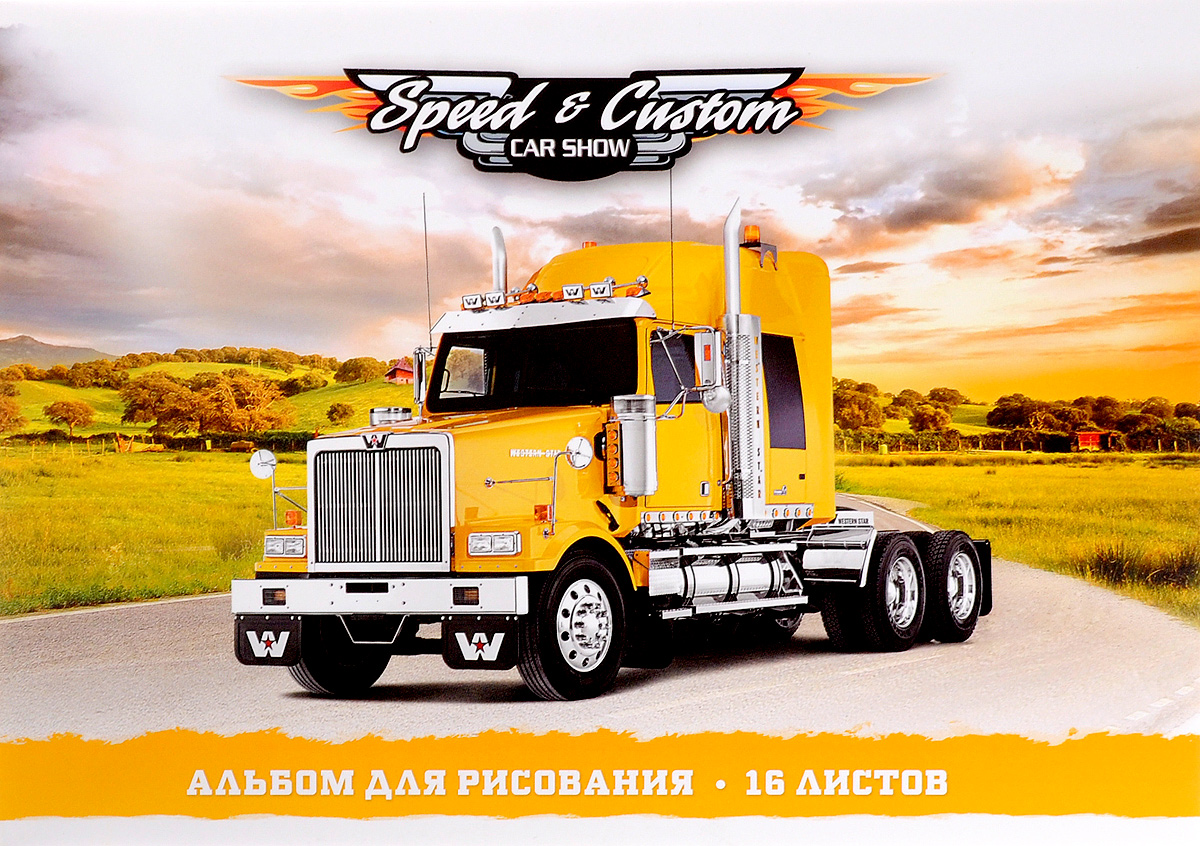 ArtSpace Альбом для рисования Грузовики Speed & Custom 16 листовА16_5036 ArtSpace Альбом для рисования Грузовики Speed & Custom 16 листовА16_5036Альбом для рисования ArtSpace Грузовики. Speed & Custom будет вдохновлять ребенка на творческий процесс. Альбом изготовлен из белоснежной бумаги с яркой обложкой из плотного картона, оформленной изображением желтого грузовика. Внутренний блок альбома состоит из 16 листов бумаги. Способ крепления - скрепки. Высокое качество бумаги позволяет рисовать в альбоме карандашами, фломастерами, акварельными и гуашевыми красками. Во время рисования совершенствуются ассоциативное, аналитическое и творческое мышления. Занимаясь изобразительным творчеством, малыш тренирует мелкую моторику рук, становится более усидчивым и спокойным.