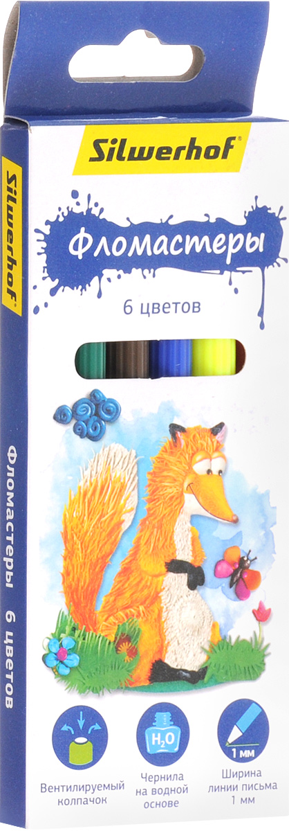 Silwerhof Фломастеры Пластилиновая коллекция 6 цветов867199-06 Silwerhof Фломастеры Пластилиновая коллекция 6 цветов867199-06Фломастеры Silwerhof Пластилиновая коллекция - это 6 ярких насыщенных цветов в разноцветных пластиковых корпусах (цвет корпуса соответствует цвету чернил). Каждый фломастер оснащен плотным вентилируемым колпачком, защищающим чернила от испарения. Чернила изготовлены на водной основе. Легко отстирываются и смываются с рук. Фломастеры Silwerhof - идеальный инструмент для самовыражения и развития маленького художника!