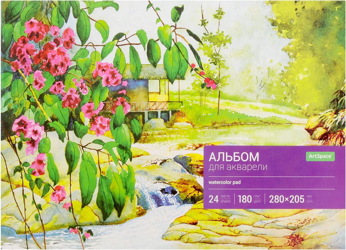 ArtSpace Альбом для акварели 24 листаАа24_7900 ArtSpace Альбом для акварели 24 листаАа24_7900Альбом для акварели ArtSpace порадует маленького художника и вдохновит его на творчество. Альбом изготовлен из белоснежной бумаги с яркой обложкой из прочного картона. Внутренний блок альбома сшитый и состоит из 24 листов. Жесткая подложка позволяет использовать альбом на весу. Специальная бумага не деформируется при смачивании. Высокое качество бумаги позволяет рисовать в альбоме не только акварельными и гуашевыми красками, но и карандашами и фломастерами.