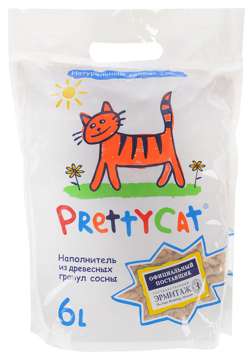 Наполнитель для кошачьих туалетов PrettyCat Wood Granules, древесный, 6 л620031 Наполнитель для кошачьих туалетов PrettyCat Wood Granules, древесный, 6 л620031Наполнитель для кошачьих туалетов PrettyCat Wood Granules изготовлен из древесных гранул сосны. Главная особенность данного наполнителя в том, что при производстве используется только сухая сосна, только одного региона и только одной породы - Skandinavika (одобрено ветеринарами). Это абсолютно экологически чистый материал, который безопасен для здоровья вашей кошки, к тому же гранулы полностью растворяется в экосистеме и их можно смывать в унитаз. Наполнитель защищает людей и кошек от воздействия бактерий, эффективно убивает неприятные запахи, наполняя дом хвойным ароматом. Настоящий и сильный природный запах работает дольше всех. Влажность: 6-8%. Диаметр гранулы: 6 мм. Плотность 550 г/л. Материал: древесные гранулы сосны. Товар сертифицирован.