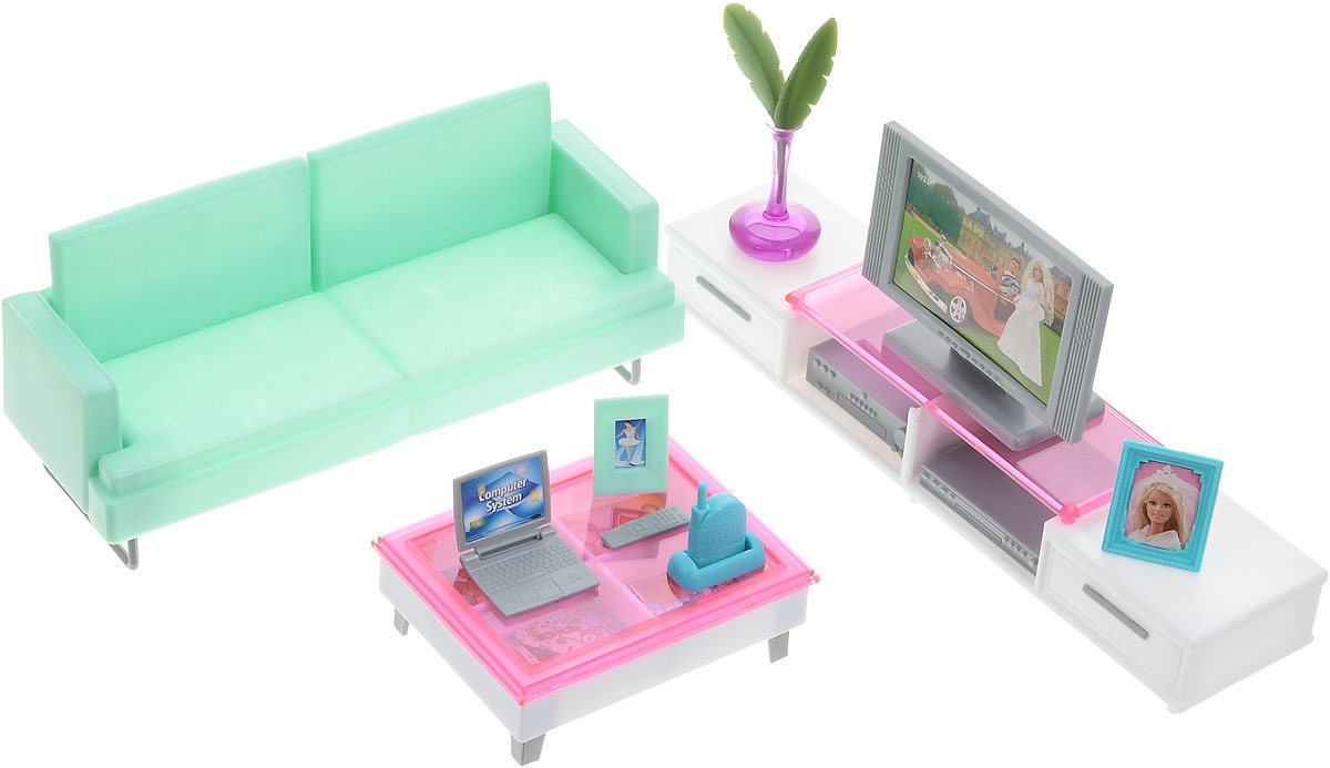 1TOY Мебель для кукол Гостиная МодернТ52114 1TOY Мебель для кукол Гостиная МодернТ52114Мебель для кукол - один из самых любимых аксессуаров у девочек, благодаря широким возможностям моделирования в игре различных ситуаций кукольной жизни. Мебель для кукол 1TOY Гостиная Модерн очень проста в сборке, сама девочка может собрать ее, а если ребенок еще мал, то это легко осуществимо вместе с родителями (на упаковке имеется схема сборки). Любая современная дама будет рада отдохнуть вечером перед телевизором на диванчике в своей комфортной гостиной. Подходит для любых кукол высотой 29 см.