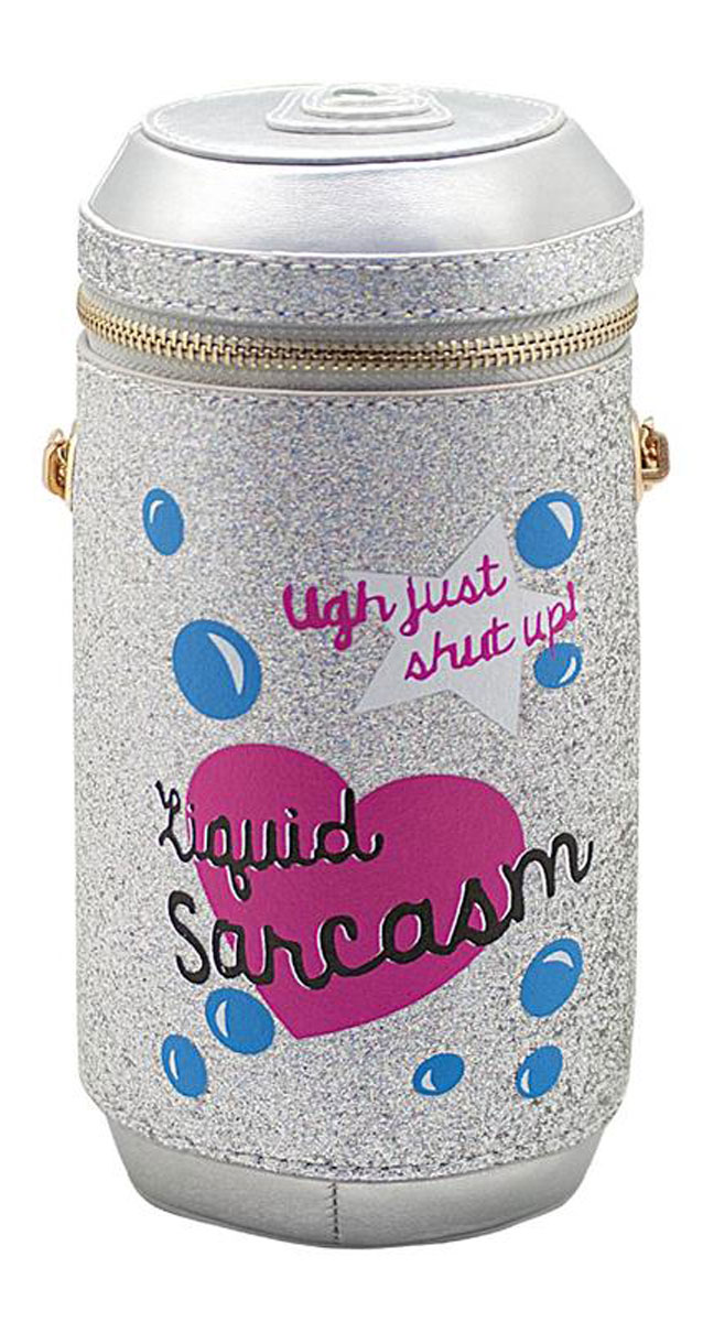 Сумка женская Kawaii Factory Sarcasm, цвет: серый металлик. KW100-000168KW100-000168 Сумка женская Kawaii Factory Sarcasm, цвет: серый металлик. KW100-000168KW100-000168Оригинальная женская сумка Kawaii Factory Sarcasm выполнена в форме алюминиевой банки с надписью Liquid Sarcasm. Сумка дополнена съемным наплечным ремнем-цепочкой. Модель застегивается на круговую застежку-молнию спереди. Сумка - это стильный аксессуар, который подчеркнет вашу индивидуальность и сделает ваш образ завершенным. С такой сумочкой вы не останетесь незамеченной.