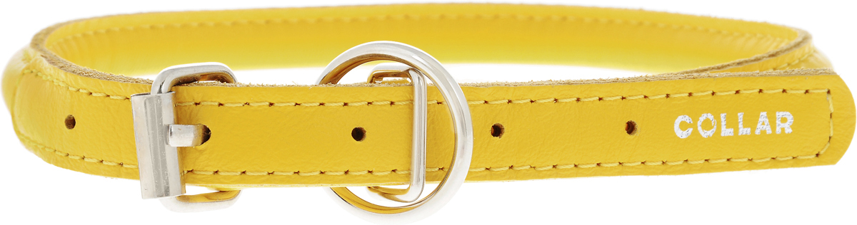 Ошейник для собак CoLLaR Glamour, цвет: желтый, диаметр 1 см, обхват шеи 33-41 см35058 Ошейник для собак CoLLaR Glamour, цвет: желтый, диаметр 1 см, обхват шеи 33-41 см35058Ошейник для собак CoLLaR Glamour, выполненный из натуральной кожи, устойчив к влажности и перепадам температур. Крепкие металлические элементы делают ошейник надежным и долговечным. Изделие отличается высоким качеством, удобством и универсальностью. Размер ошейника регулируется при помощи пряжки, зафиксированной на одном из 5 отверстий. Минимальный обхват шеи: 33 см. Максимальный обхват шеи: 41 см. Диаметр ошейника: 1 см.