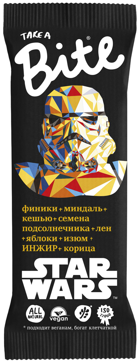 Take A Bite Звездные войны "Интеллект" батончик орехово-фруктовый, 45 г Take A Bite Звездные войны "Интеллект" батончик орехово-фруктовый, 45 г