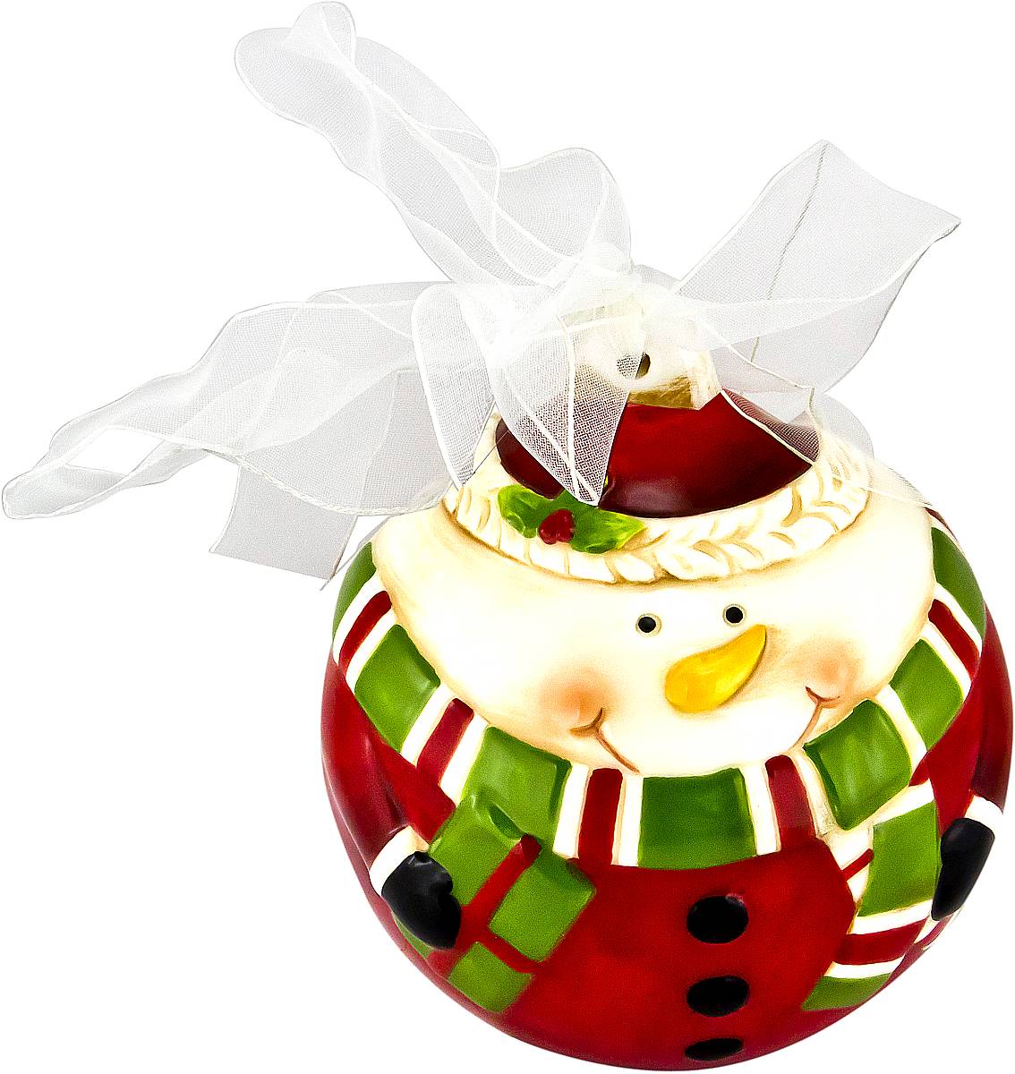 Украшение новогоднее подвесное Mister Christmas Снеговик, длина 13,5 смFD-01 Украшение новогоднее подвесное Mister Christmas Снеговик, длина 13,5 смFD-01Новогоднее подвесное украшение Mister Christmas Снеговик прекрасно подойдет для праздничного декора новогодней ели. Украшение выполнено из керамики. Для удобного размещения на елке предусмотрена петелька в виде ленточки. Елочная игрушка - символ Нового года. Она несет в себе волшебство и красоту праздника. Создайте в своем доме атмосферу веселья и радости, украшая новогоднюю елку нарядными игрушками, которые будут из года в год накапливать теплоту воспоминаний.