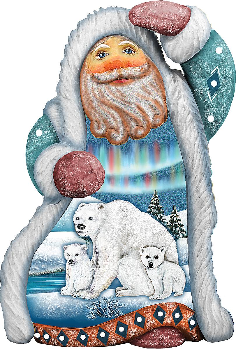 Украшение новогоднее подвесное Mister Christmas Дед Мороз. Белые медведи, коллекционное, высота 10 смUS 661512 Украшение новогоднее подвесное Mister Christmas Дед Мороз. Белые медведи, коллекционное, высота 10 смUS 661512Коллекционное украшение Mister Christmas Дед Мороз. Белые медведи прекрасно подойдет для праздничного декора вашего дома. Изделие выполнено из полистоуна и оснащено петелькой для подвешивания. Новогодние украшения несут в себе волшебство и красоту праздника. Они помогут вам украсить дом к предстоящим праздникам и оживить интерьер. Создайте в доме атмосферу тепла, веселья и радости, украшая его всей семьей. Кроме того, такая игрушка станет приятным подарком, который надолго сохранит память этого волшебного времени года. Высота украшения: 10 см.