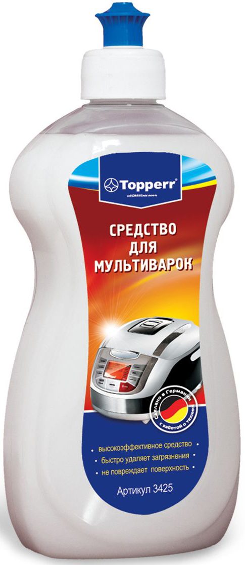 Средство Topperr для ухода за мультиварками, 500 мл3425 Средство Topperr для ухода за мультиварками, 500 мл3425Специально разработанная новейшая формула средства Topperr предназначена для быстрого удаления жира и загрязнений с керамических и тефлоновых поверхностей. Средство обладает антибактериальными свойствами, препятствует образованию бактерий и микроорганизмов. Легко растворяет жир и загрязнения, устраняет запахи. Средство Topperr для ухода за мультиварками: - быстро удаляет загрязнения, - обладает антибактериальной защитой, - не повреждает поверхность. Способ применения: нанесите средство на влажную губку, обработайте поверхность, остатки средства протрите салфеткой. Товар сертифицирован.