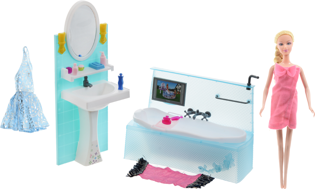1TOY Игровой набор с куклой Ванная комната Стиль большого городаТ54501 1TOY Игровой набор с куклой Ванная комната Стиль большого городаТ54501Оригинальный игровой набор с куклой 1TOY Ванная комната. Стиль большого города позволит каждой девочке обставить красивую ванную комнату для симпатичной куклы, которая также входит в комплект. Предметы интерьера, выполненные в нежной цветовой гамме, и различные аксессуары для водных процедур сделают любую сюжетную игру более реалистичной. Мебель для кукол - один из самых любимых аксессуаров у девочек, благодаря широким возможностям моделирования в игре различных ситуаций кукольной жизни. Очень уютная и современная ванная комната порадует своими удобством и многофункциональностью.