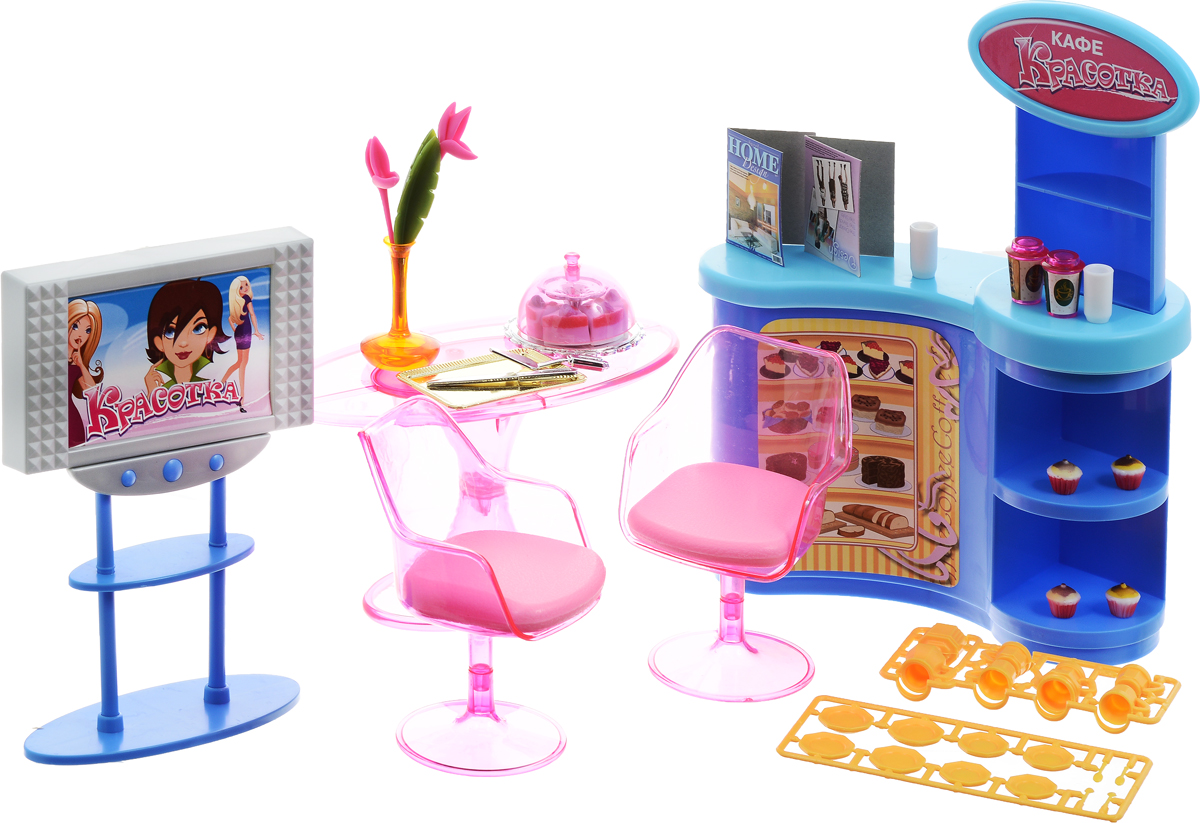1TOY Мебель для кукол Кафе ГламурТ54503 1TOY Мебель для кукол Кафе ГламурТ54503Мебель для кукол 1TOY Кафе Гламур позволит девочке представить себя в роли дизайнера интерьера, ведь у нее появится возможность обустроить кафе по своему вкусу и усмотрению. В комплект входят детали разнообразной мебели, а также большое количество аксессуаров, которые помогут придать обстановке неповторимости и оригинальности. Готовое кафе подойдет для любых куколок высотой 29 см. Все элементы набора выполнены из качественного и безопасного материала.