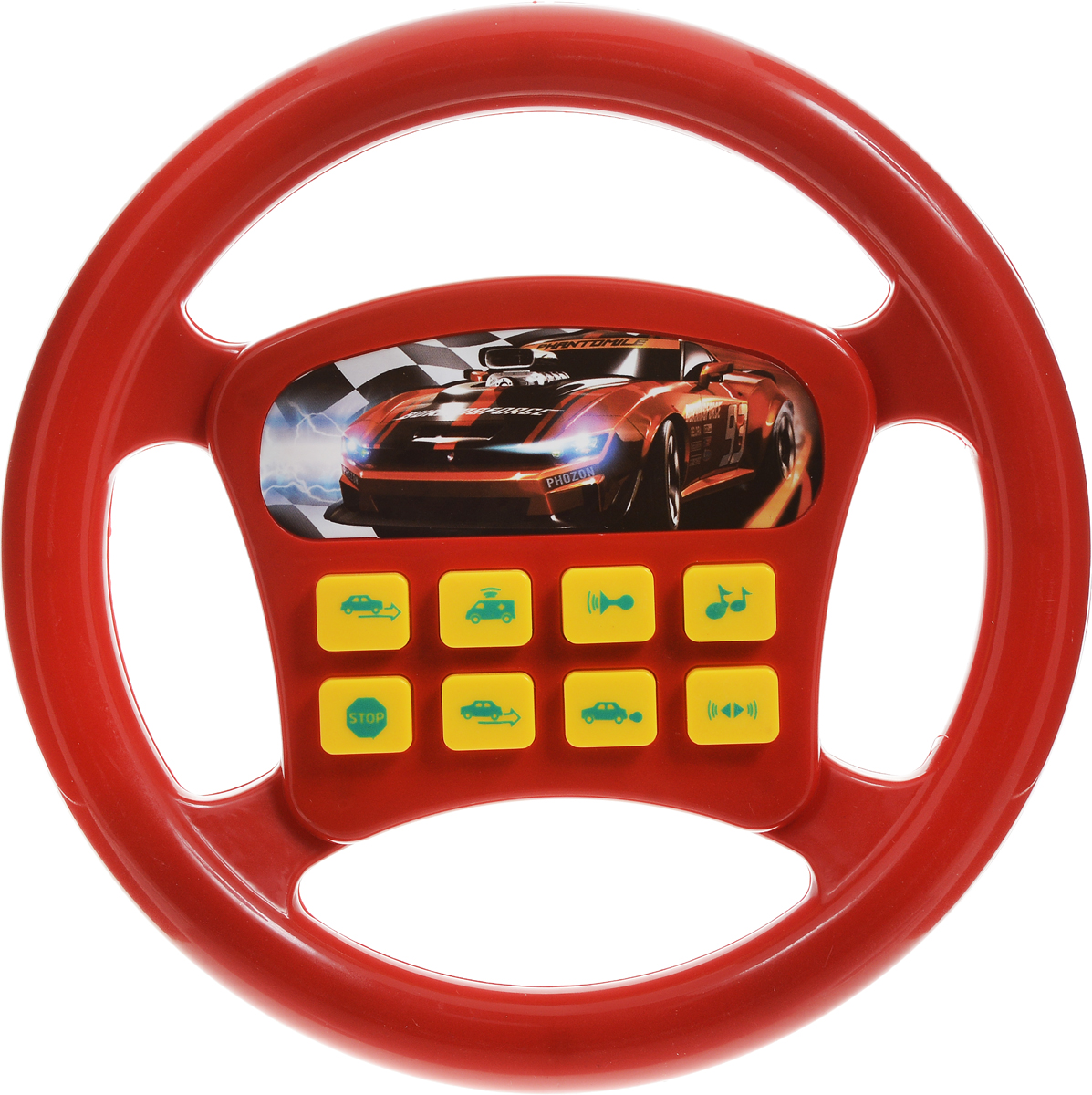 Играем вместе Игрушечный руль Машина цвет красныйA695-H05002-R2_красный Играем вместе Игрушечный руль Машина цвет красныйA695-H05002-R2_красныйИгрушечный руль Играем вместе Машина не оставит равнодушным вашего юного автолюбителя. Теперь ваш ребенок сможет фантазировать и представлять себя водителем в любом месте: и дома, сидя на стуле, и на заднем сиденье автомобиля во время поездки. Руль обладает множеством звуковых эффектов. Нажимая на одну из 8 кнопок, ребенок услышит звуки сирены, рычание мотора и множество других. Играя с рулем, малыш разовьет воображение и фантазию, ведь так здорово представлять себя водителем, который едет в необыкновенное путешествие. Необходимо купить 2 батарейки напряжением 1,5V типа АА (не входят в комплект).
