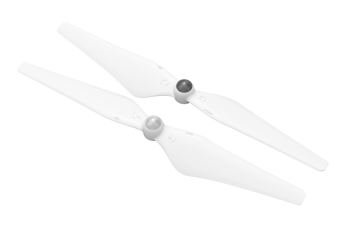 DJI Набор пропеллеров для квадрокоптера Phantom 335786 DJI Набор пропеллеров для квадрокоптера Phantom 335786Легкие, прочные пластиковые самозатягивающиеся пропеллеры 9450 для квадрокоптеров DJi Phantom 3, комплект из одной пары воздушных винтов - прямого (CW) и обратного (CCW) вращения.