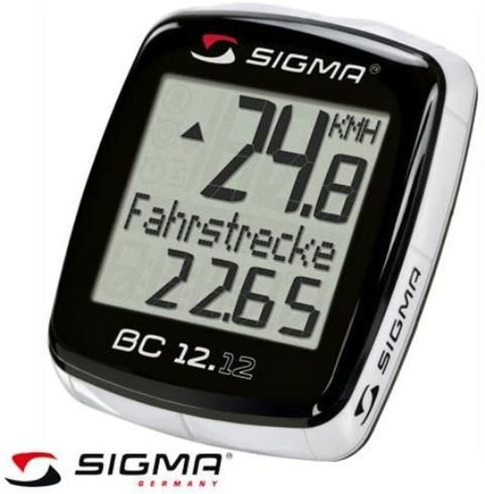 Велокомпьютер Sigma BC 12.12 STS Topline, 12 функцийSIG_02130 Велокомпьютер Sigma BC 12.12 STS Topline, 12 функцийSIG_02130Функции: текущая скорость средняя скорость максимальная скорость сравнение текущей и максимальной скоростей дистанция поездки общий путь (не показывается во время движения) отдельный счетчик пути с ручным включением/выключением время в пути общее время за все поездки (не показывается во время движения) отдельный счетчик времени с ручным включением/выключением часы количество сэкономленного топлива общее количество сэкономленного топлива (не показывается во вреям движения) текущая темпеартура Автоматическое включение/выключение при езде и остановке Влагозащищен Сохранение данных при замене батарейки Индикатор разряда батареи компьютера и датчика Есть возможность подключения к компьютеру с помощью дополнительных аксессуаров.